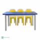 Rectangular Fibreglass Table with Metal Cradle Stand