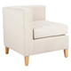 Washington Corner Sofa Chair | FUR-SCH-WAS, ivory upholstered corner sofa chair with wooden legs and cushioned seat for stylish comfort.