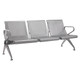 New Chrome Deluxe Airport Bench | JOC-ABC-NCD, three-seater metallic silver seating bench with perforated backrests and armrests on either end. New Chrome Deluxe Airport Bench | JOC-ABC-NCD, three-seater metallic silver seating bench with perforated backrests and armrests on either end.