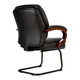 Bentley Visitor Office Chair, Black Leather Executive Chair with Wooden Armrests and a Sleek, Modern Design.