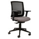 Twist Operators Office Chair, Ergonomic Office Chair with a Black Mesh Backrest, Adjustable Armrests, and a Cushioned Grey Seat for Ergonomic Office Seating.