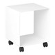 Product Magazine and Coffee Mobile Trolley | KRO-MRB001RD, white mobile cart with four black caster wheels for magazine or coffee shop display and storage. Product Magazine and Coffee Mobile Trolley | KRO-MRB001RD, white mobile cart with four black caster wheels for magazine or coffee shop display and storage.