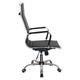 Generic High-back Office Chair, a black ergonomic office chair with high backrest, armrests, and adjustable height, featuring a chrome-finished base with wheels for mobility.