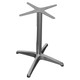 Aluminium Restaurant Table Base | CEC-C-ALUM/BB/CR/HD, sturdy silver-colored metal table base with a four-legged support design for restaurants and cafes.