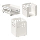 Square Punch Desk Set: Two-Tier Letter Tray, Paper Cube Holder, and Pencil Cup