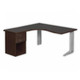 Cluster Desk with Steel Legs and Desk Height Pedestal-3
