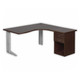 Cluster Desk with Steel Legs and Desk Height Pedestal-3