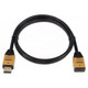 Female HDMI To Mini Male HDMI Adapter, black HDMI cable with gold-plated connectors for connecting HDMI devices.