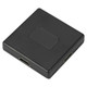 3-Port HDMI Switch, AD2005, Black Compact Electronic Device with HDMI Ports on the Sides.