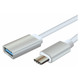 USB C Male To USB A Female Adapter, 1M length, AD2018 model, silver-colored with white cable.