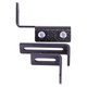 Bracket Partition Board Hanging Set 30mm To 75mm, black metal mounting brackets with adjustable slots and screws for partition boards.