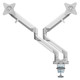 Dual Monitor Clamp Bracket with Gas Spring Arm AL6002, adjustable dual monitor mount with gas spring arms and mounting base for desks.