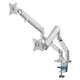 Dual Monitor Clamp Bracket with Gas Spring Arm AL6002, adjustable monitor stand with dual mounting arms and gas spring for flexible screen positioning.