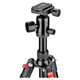 Deluxe Tripod 1570mm - Black, close-up view of the adjustable tripod with three knobs for stability and height control.