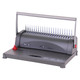 Comb Binding Machine (450 sheets 51mm), gray binding machine with adjustable comb guides and a handle for binding documents.