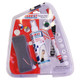 Magnetic Whiteboard Cleaning Starter Pack, includes cleaning liquid, marker, eraser, and microfibre cloth for whiteboard maintenance.