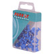 Push Pins (Boxed 30 - Blue), a box of 30 blue push pins in a clear plastic container with a teal and white cardboard label, ideal for office or home use.