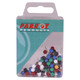 Map Pins (Boxed 100 - Assorted) BA3005, practical assorted color map pins in a clear plastic container for office or crafts.