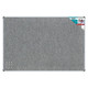 Bulletin Board Ribbed Aluminium Frame (1500x1200mm - Laurel) BD0660X, grey fabric notice board with durable aluminium frame and self-healing cork surface for displaying notices and messages.