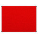 Product Info Board, Aluminium Frame - 600 x 450 mm - Red with a Sturdy Metallic Frame and Vibrant Red Fabric Surface.