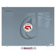 Glass Board Designer Series Magnetic Custom Printed (900x600mm) BD1725A, a large gray glass whiteboard with a magnetic surface and custom print design, mounted on the wall with metallic standoffs.