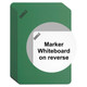 Product Writing Slate Markerboard/Chalk Paint (297*210mm - Tens) BD2805A, green and white product packaging of markers for whiteboards with on-reverse chalk paint surface.