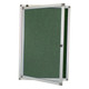 Hinged Pinning Display Case, 900 x 600 mm - Green, with Aluminium Frame and Glass Door with Lock for Secure Display of Items.