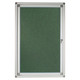 Hinged Pinning Display Case, Green-Coloured 900 x 600 mm Magnetic Notice Board with Aluminium Frame and Lockable Door.