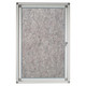 Hinged Pinning Display Case, 900 x 600 mm Grey, with Lockable Door and Sturdy Grey Frame for Effective Display and Security.