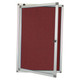 Hinged Pinning Display Case, 900 x 600 mm - Burgundy with Metal Frame and Lockable Door.
