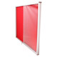 Pinning Display Case, 1200x900mm burgundy color with glass front and white aluminum frame.