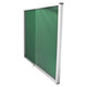Pinning Display Case (1500*1200mm - Green), product image showing a green-colored pinning display case with a lockable door, aluminum frame, and dimensions of 1500 by 1200 millimeters.