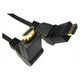 HDMI Cable with 180 Degree Rotatable Connectors (1.8M), close-up of black cable with gold-plated HDMI connectors that can rotate at a 180-degree angle for flexible device connection.