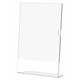 Acrylic Menu Holder - Single Sided - A4 Portrait - Box 5 DP0104P-Z, transparent acrylic menu display stand for holding A4 portrait menus or signs.