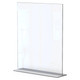 Product Menu Holder Acrylic Double-sided - A4 Portrait - Box 5 DP0204P-Z, Clear Acrylic Display Stand for Holding Menus in Double-sided Portrait Orientation.