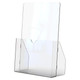 Product Menu Holder Acrylic Table Brochure Holder A4 - Box 5 DP0504-Z, clear acrylic table brochure holder with a large display area for menus or flyers and a secure front pocket for holding brochures or promotional material.