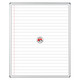 Educational Board Magnetic Whiteboard, White Dry Erase Surface with Magnetic Receptive Feature, Measuring 1220 x 920 mm with White Lines and Side Panel, Option A.