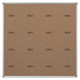 Educational Board Magnetic Whiteboard, large whiteboard with brown cork surface and side panel option A, measuring 1220*1220 mm with white borders, ideal for classroom and office use.