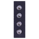 Easy Rail Connector ER0015, a Black Metal Rail Connector with Four Metallic Screws Arranged Vertically.