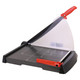Guillotine, 343mm cutting length, 20 sheets capacity A4 paper cutter, GU2020 model, with black base, red handle and transparent safety guard.
