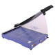 Guillotine Medium Duty (360mm - 40 Sheets - A4), automatic paper cutting machine with a blue A4 cutting platform and a protective transparent guard for safe use.