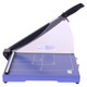 Guillotine Medium Duty (360mm - 40 Sheets - A4) GU5010, image of a professional paper cutting machine with a blue base, black handle, and safety shield.