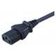 Power Cable IEC To 3 Pin (10M) INSTAL10A, black power cord with IEC connector and three-pin plug for electronic devices and appliances.
