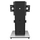 Interactive Touch Panel Stand White Large IW7103, a Mobile Black and White Touchscreen Display Stand on Wheels with Adjustable Mounting Brackets.