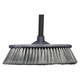 Janitorial Soft Broom (300 mm) JA0101, Image of a Soft Bristled Cleaning Broom with a Black Handle and Grey Base for Sweeping Floors.