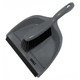 Janitorial Dustpan and Brush JA0102A, gray dustpan with a matching gray brush with black bristles for sweeping debris.