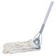 Janitorial Fan Mop 400G with Aluminium Handle, industrial cleaning mop with a sturdy aluminum handle and thick white mop head.
