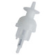 Janitorial Hand Soap Dispenser Pump for Gel JA0501G, image of a white plastic pump dispenser for gel soap with a nozzle for dispensing