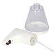 Janitorial Auto Desktop Gel/Soap Dispenser 500ml JA0502DG, clear plastic automatic soap dispenser with a white base, touchless operation, and a frosted cone-shaped soap reservoir.