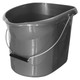 Janitorial Bucket 14L, gray plastic cleaning bucket with handle for cleaning and mopping.